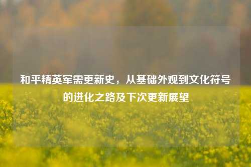 和平精英军需更新史,从基础外观到文化符号的进化之路及下次更新展望