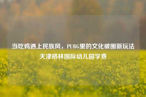 当吃鸡遇上民族风,PUBG里的文化破圈新玩法天津格林国际幼儿园学费