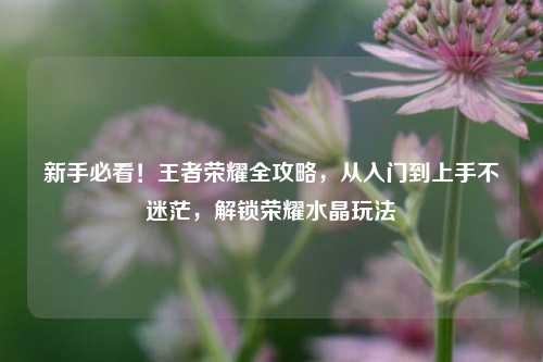 新手必看!王者荣耀全攻略,从入门到上手不迷茫,解锁荣耀水晶玩法