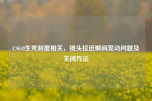 CSGO生死刻度相关,镜头拉近瞬间晃动问题及关闭方法