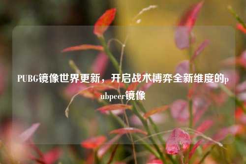 PUBG镜像世界更新,开启战术博弈全新维度的pubpeer镜像