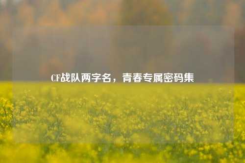 CF战队两字名，青春专属密码集